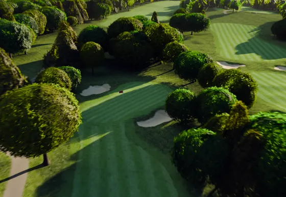 The fourth green at River Ridge, from the air.