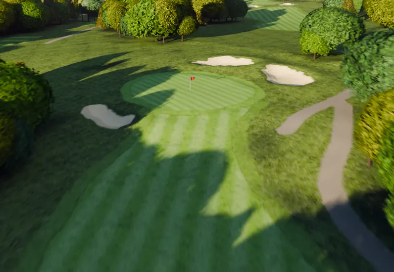 The seventh green at River Ridge and a bunker.