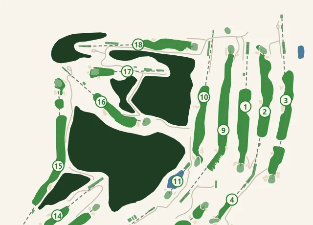 The River Ridge course map with every hole numbered.