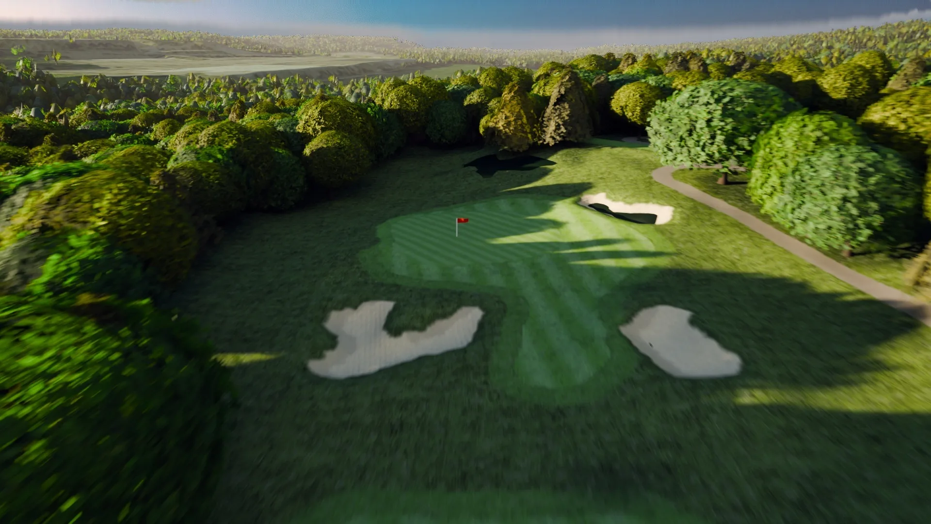The fifteenth's greenside bunkers at River Ridge.