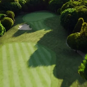 The twelfth at River Ridge from the air.